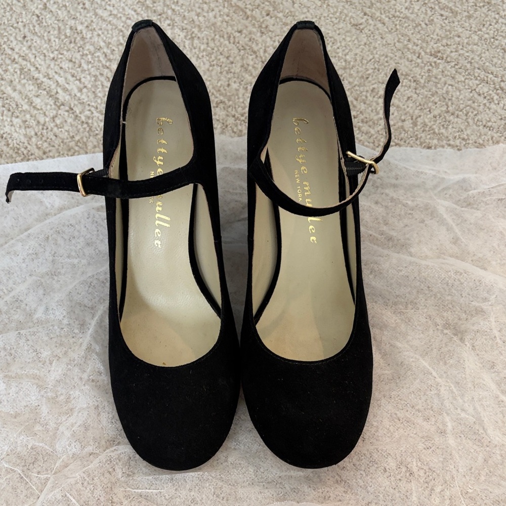 Bettye Muller Black Suede Heels